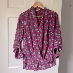 Size S faux wrap blouse by Pleione from Nordstrom.